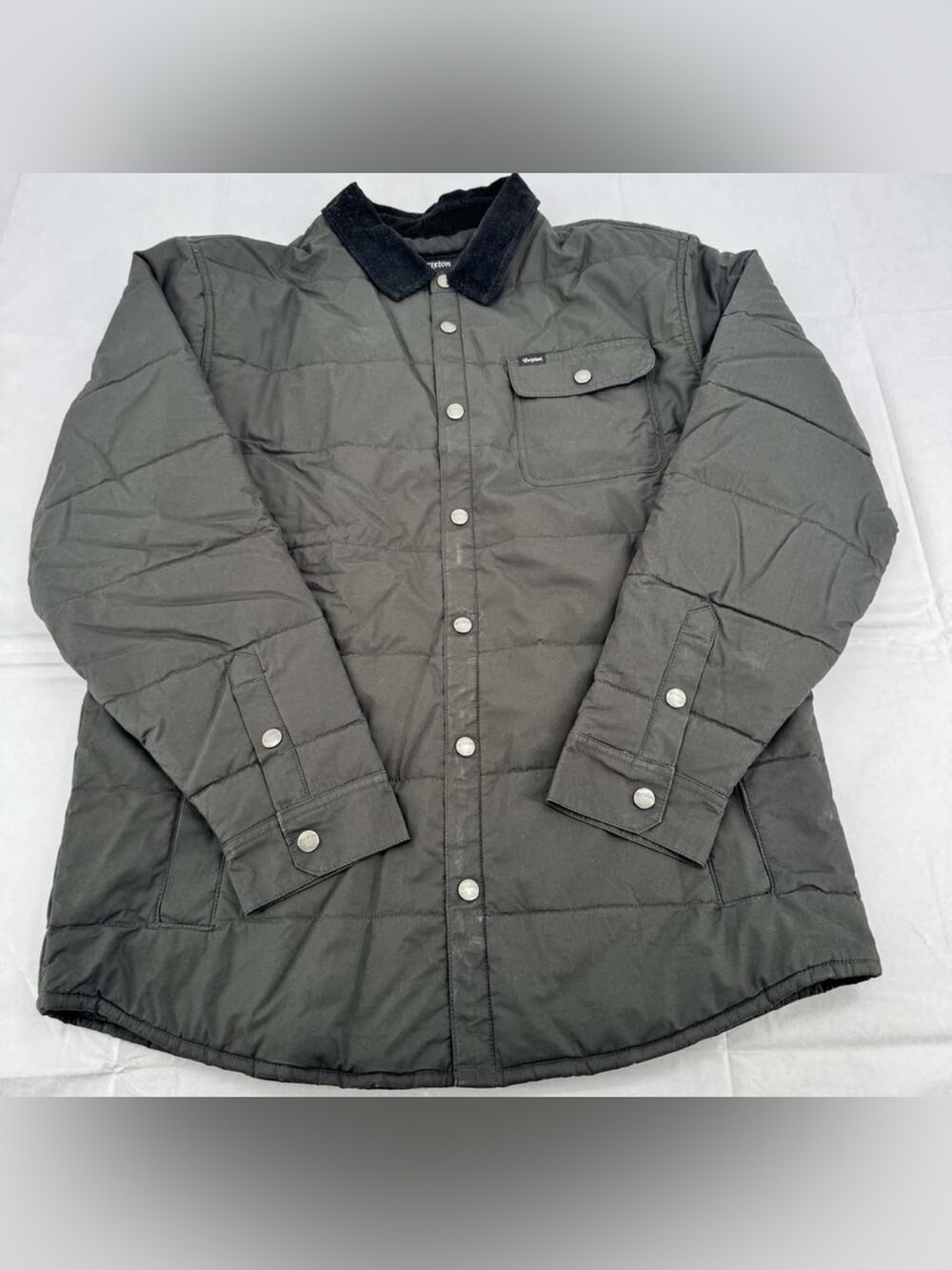 Brixton Cass Quilted Jacket Size XXL Black Corduroy Collar